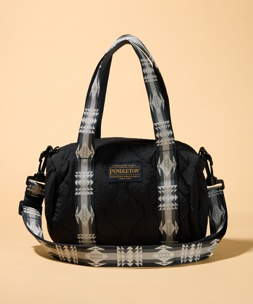 PENDLETON（ペンドルトン）の「【 PENDLETON / ペンドルトン 】キルティング2WAYミニドラムバッグ（ショルダーバッグ・レディース・ブラック/オリーブ・FREE）」の3枚目の写真
