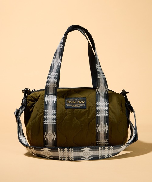 PENDLETON（ペンドルトン）の「【 PENDLETON / ペンドルトン 】キルティング2WAYミニドラムバッグ（ショルダーバッグ・レディース・ブラック/オリーブ・FREE）」の5枚目の写真