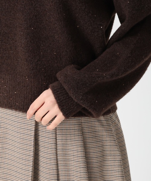 31 Sons de mode（トランテアン　ソン　ドゥ　モード）の「2025秋冬新作 ベロア肩リボンふわふわニット（ニット/セーター・レディース・ブルー/アイボリー/ブラウン/レッド・ﾌﾘ-）」の16枚目の写真