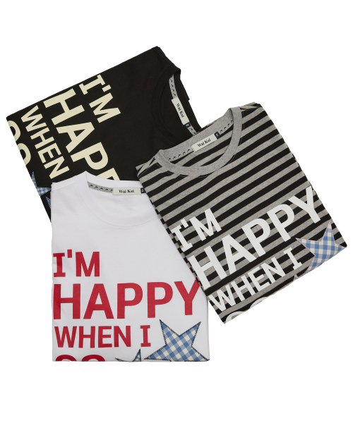 WaiKei(ワイケイ)の「I AM HAPPY ロングスリーブ Tシャツ ホワイト(Tシャツ/カットソー・レディース・その他・1/2)」の5枚目の写真