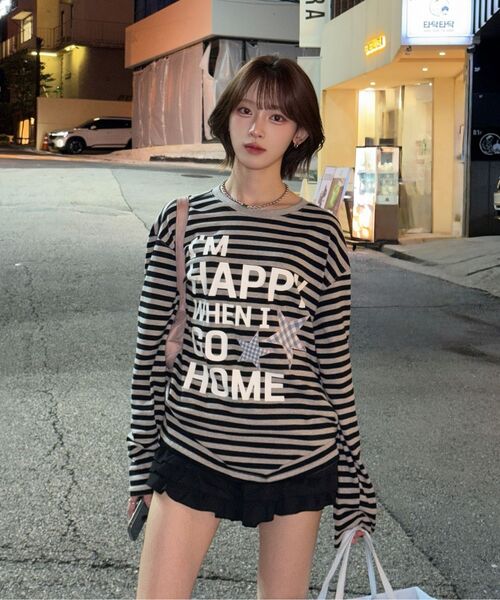 WaiKei(ワイケイ)の「I AM HAPPY ロングスリーブ Tシャツ ホワイト(Tシャツ/カットソー・レディース・その他・1/2)」の10枚目の写真
