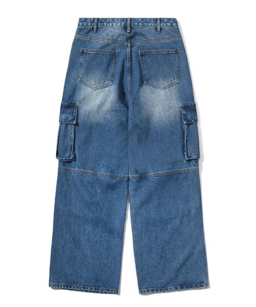 TRILLION(トリリオン)の「パラシュートカーゴリベットデニムパンツ (ミドルブルー)(デニムパンツ・レディース・その他・X-LARGE/SMALL/MEDIUM/LARGE)」の6枚目の写真