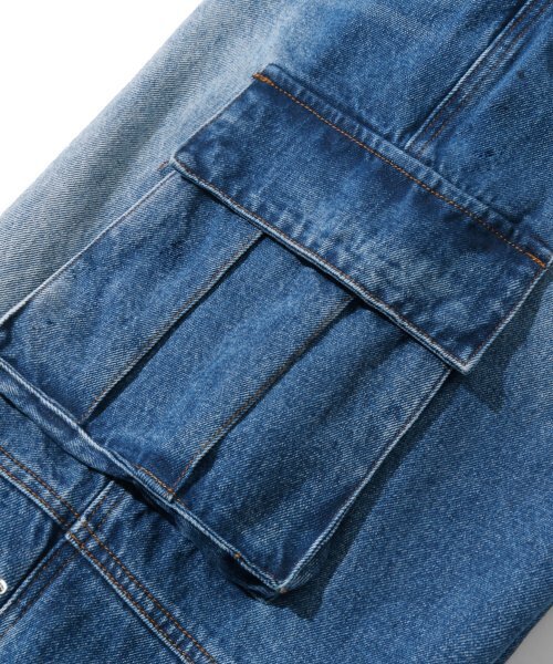 TRILLION(トリリオン)の「パラシュートカーゴリベットデニムパンツ (ミドルブルー)(デニムパンツ・レディース・その他・X-LARGE/SMALL/MEDIUM/LARGE)」の12枚目の写真
