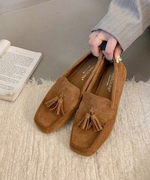 モカシンシューズ パンプス ローファー 歩きやすい フラット ローヒール レディース フリンジ タッセル