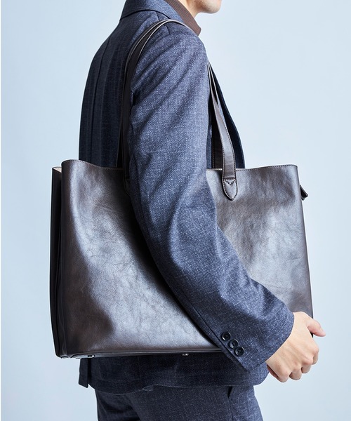 UNION STATION（ユニオンステーション）の「fulcro別注トートバッグ（トートバッグ・メンズ・ネイビー/ブラウン/ブラック・7）」の8枚目の写真