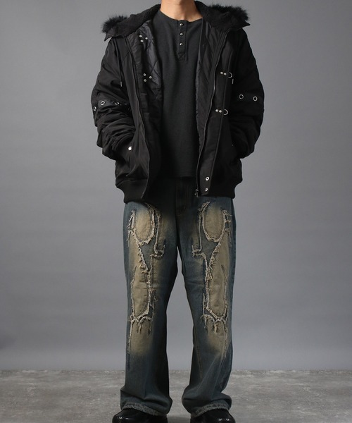 オーバーサイズ ファイヤーマンバックル N-2B フライトジャケット ブルゾン セール】Fireman Buckle N-2B Jacket/オーバーサイズ ファイヤーマン