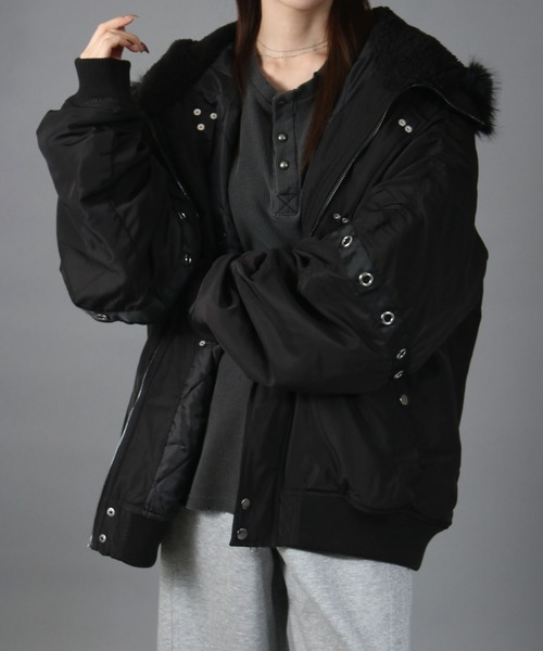 NYLAUS(ナイラス)の「【NYS】ファイヤーマンバックル N-2B フライトジャケット ブルゾン ファイヤーマンジャケット(ダウンジャケット/コート・メンズ・カーキ/ブラック・L/M)」の15枚目の写真