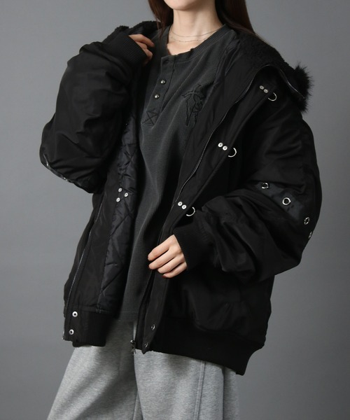 NYLAUS(ナイラス)の「【NYS】ファイヤーマンバックル N-2B フライトジャケット ブルゾン ファイヤーマンジャケット(ダウンジャケット/コート・メンズ・カーキ/ブラック・L/M)」の20枚目の写真