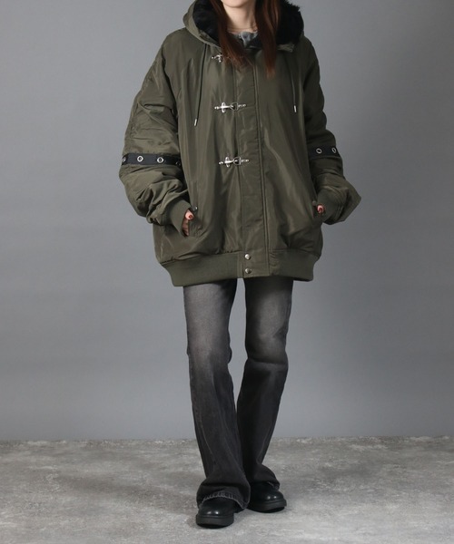 NYLAUS(ナイラス)の「【NYS】ファイヤーマンバックル N-2B フライトジャケット ブルゾン ファイヤーマンジャケット(ダウンジャケット/コート・メンズ・カーキ/ブラック・L/M)」の12枚目の写真