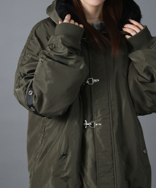 NYLAUS(ナイラス)の「【NYS】ファイヤーマンバックル N-2B フライトジャケット ブルゾン ファイヤーマンジャケット(ダウンジャケット/コート・メンズ・カーキ/ブラック・L/M)」の8枚目の写真