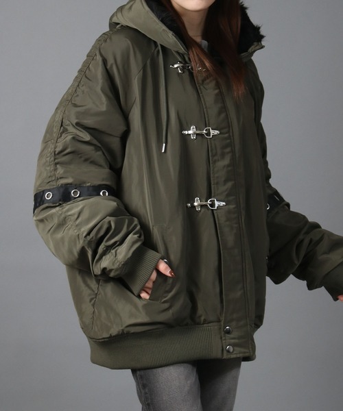 NYLAUS(ナイラス)の「【NYS】ファイヤーマンバックル N-2B フライトジャケット ブルゾン ファイヤーマンジャケット(ダウンジャケット/コート・メンズ・カーキ/ブラック・L/M)」の4枚目の写真