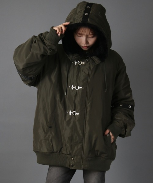 NYLAUS(ナイラス)の「【NYS】ファイヤーマンバックル N-2B フライトジャケット ブルゾン ファイヤーマンジャケット(ダウンジャケット/コート・メンズ・カーキ/ブラック・L/M)」の9枚目の写真