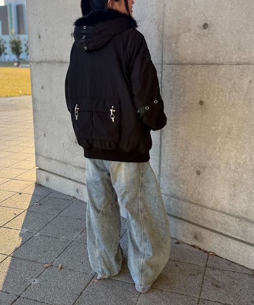 NYLAUS(ナイラス)の「【NYS】ファイヤーマンバックル N-2B フライトジャケット ブルゾン ファイヤーマンジャケット(ダウンジャケット/コート・メンズ・カーキ/ブラック・L/M)」の22枚目の写真