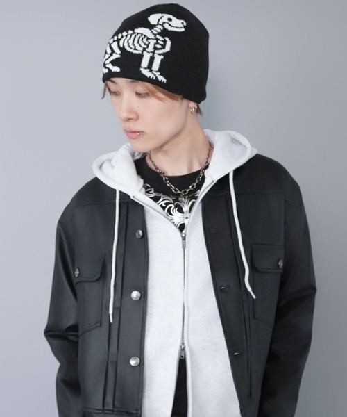 SPINNS（スピンズ）の「シングルニットビーニー/ボーンドッグ（ニットキャップ/ビーニー・メンズ・ブラック・ONESIZE）」の4枚目の写真