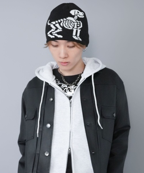 SPINNS（スピンズ）の「シングルニットビーニー/ボーンドッグ（ニットキャップ/ビーニー・メンズ・ブラック・ONESIZE）」の5枚目の写真