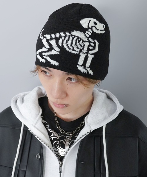 SPINNS（スピンズ）の「シングルニットビーニー/ボーンドッグ（ニットキャップ/ビーニー・メンズ・ブラック・ONESIZE）」の7枚目の写真