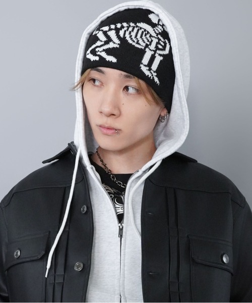 SPINNS（スピンズ）の「シングルニットビーニー/ボーンドッグ（ニットキャップ/ビーニー・メンズ・ブラック・ONESIZE）」の9枚目の写真