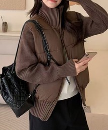 Doula Doula（ドゥーラドゥーラ）の「ニット切り替え中綿ブルゾン（ダウンジャケット/コート）」