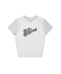 ウェーブ ロゴ カラーリング Tシャツ - ホワイト
