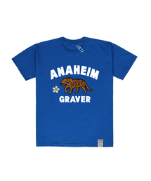 GRAVER（グレーバー）の「[UNISEX] Flower Embroidered Tiger Front Logo Short Sleeve Tee_Cobalt Blue（Tシャツ/カットソー）」