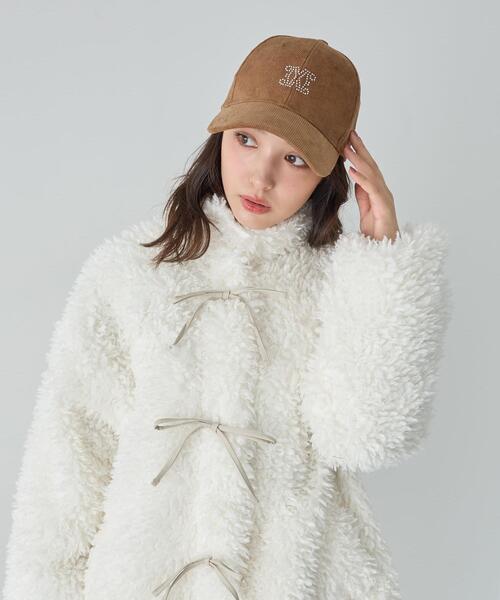 INGNI（イング）の「ラインストーンロゴキャップ（キャップ・レディース・アイボリー/ブラック/キャメル・ONE SIZE）」の3枚目の写真