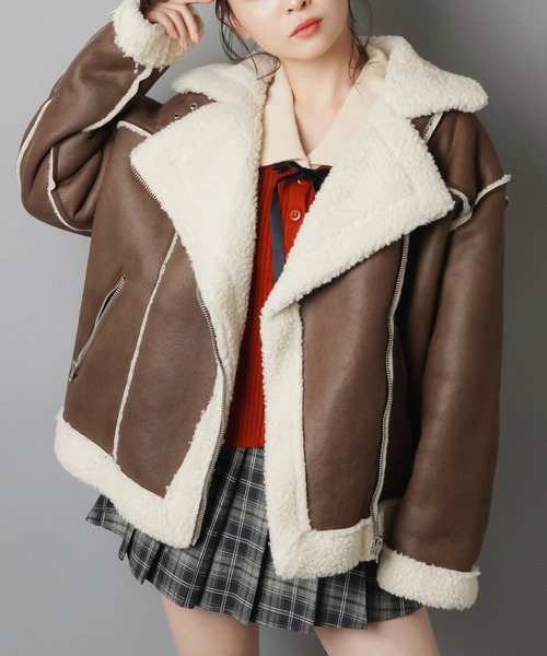 トスカーナムートン ブラウン XL スペイン製 ボア ジャケット 楽天市場】ムートンコート スペイン製（レディースファッション）の通販