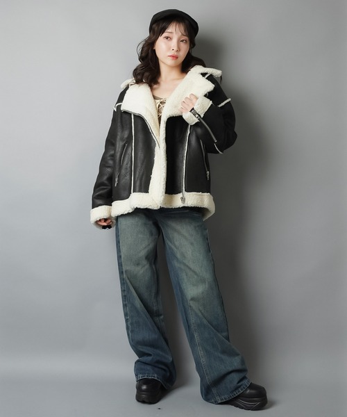 Theory ムートンジャケット 紺×黒 S Theory ムートンジャケット メンズ 紺×黒 S - メルカリ