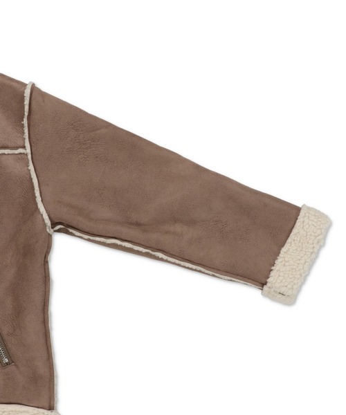 SPINNS（スピンズ）の「ゆるダボ甘辛MIX★ボアムートンジャケット（ムートンコート・レディース・ブラウン系その他/ブラック系その他/ベージュ系その他・ONESIZE）」の8枚目の写真