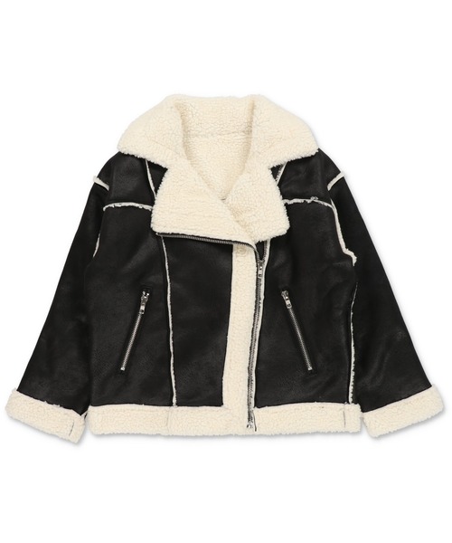 セール】ゆるダボ甘辛MIX☆ボアムートンジャケット（ムートンコート