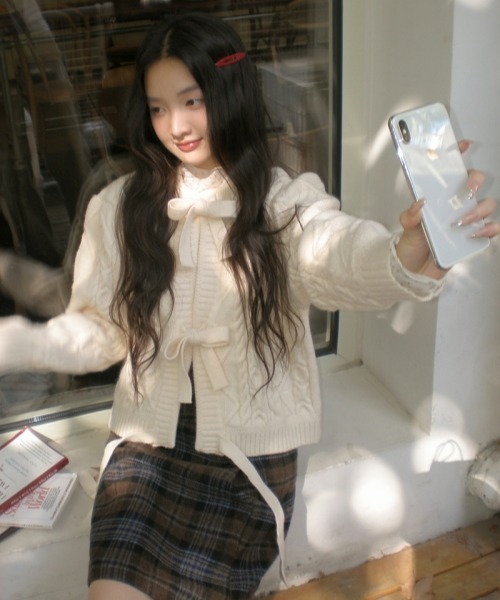 gossip!ロサンゼルス(ゴシップロサンゼルス)の「Y2Kガーリー レトロチェックAラインスカート/ミディ丈 【サイズあり】 厚手(韓国ファッションガーリー定番)(スカート・レディース・チェック・M/S/L)」の19枚目の写真
