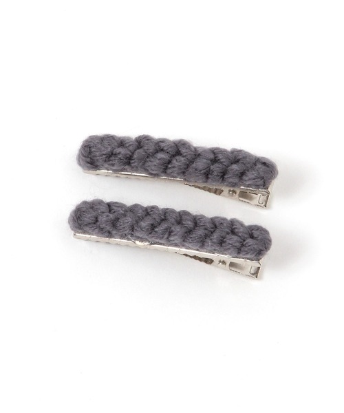 引き揃え糸ヘアクリップset② ニット2SETヘアクリップ（バレッタ/ヘアクリップ）｜niko and