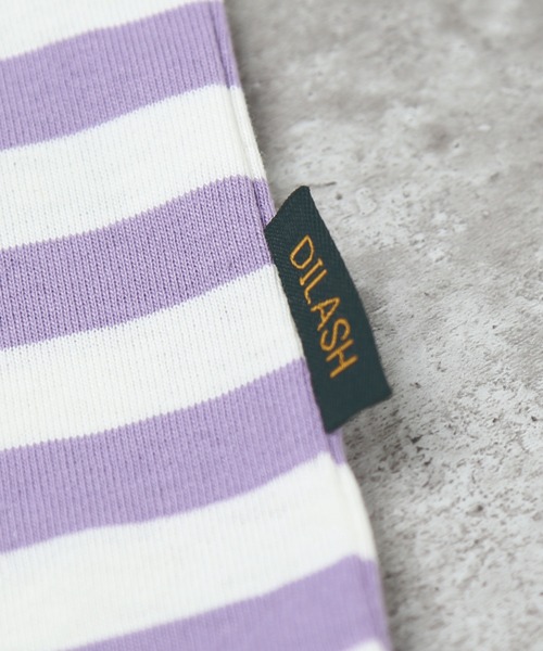 DILASH（ディラッシュ）の「ボーダー長袖ドルマンTシャツ（Tシャツ/カットソー・キッズ・パープル/グリーン/ブルー・120/110/100/90/130）」の7枚目の写真