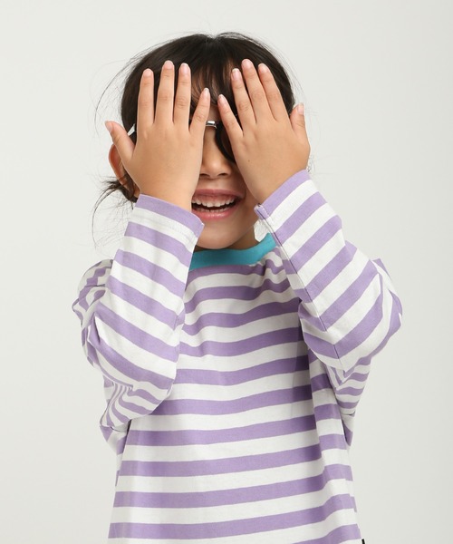 DILASH（ディラッシュ）の「ボーダー長袖ドルマンTシャツ（Tシャツ/カットソー・キッズ・パープル/グリーン/ブルー・120/110/100/90/130）」の15枚目の写真