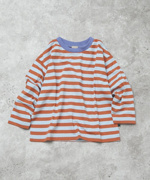 DILASH（ディラッシュ）の「ボーダー長袖ドルマンTシャツ（Tシャツ/カットソー・キッズ・パープル/グリーン/ブルー・120/110/100/90/130）」の21枚目の写真