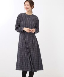 【通勤/お出かけ◎】ジオメプリントクラシカルワンピース