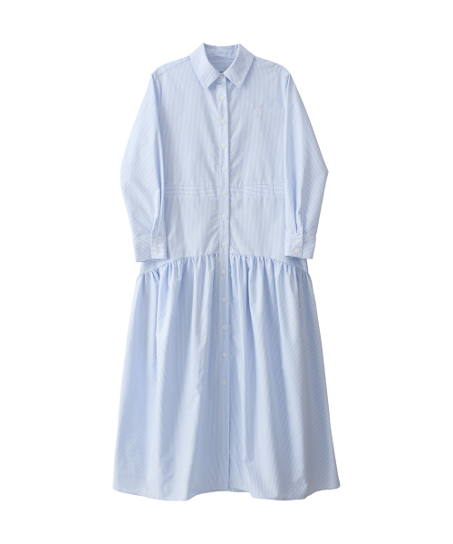 SALON DE YOHN（サロンドヨーン）の「Flare Long Shirt  Dress_ Blue Stripe（ワンピース・レディース・その他・SMALL/MEDIUM）」の4枚目の写真