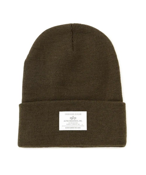 Alpha Industries（アルファインダストリーズ）の「ALPHA-ESSENTIAL BEANIE（ニットキャップ/ビーニー・メンズ・ホワイト/ブラウン/ブラック・FREE）」の3枚目の写真