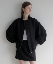 LENAV（ルナブ）の「エシーハーフツイードブルゾン（ブラック）（MA-1）」