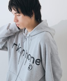 【BRKNHOME/ブロークンホーム】【シンプルロゴで着まわしやすい】カレッジロゴ プリント フルジップ スウェットパーカー カジュアル ストリート ユニセックス