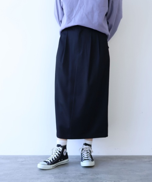 yuni（ユニ　）の「washable wool コクーンスカート（スカート・レディース・ブラック/グレー・FREE）」の2枚目の写真