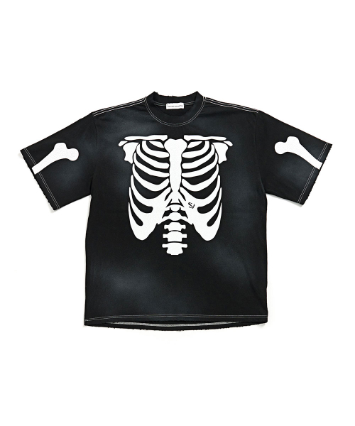 SCHISM INDUCING(スキズムインデューシング)の「RIB CAGE T SHIRT_BLACK(Tシャツ/カットソー・レディース・その他・MEDIUM/LARGE)」の2枚目の写真