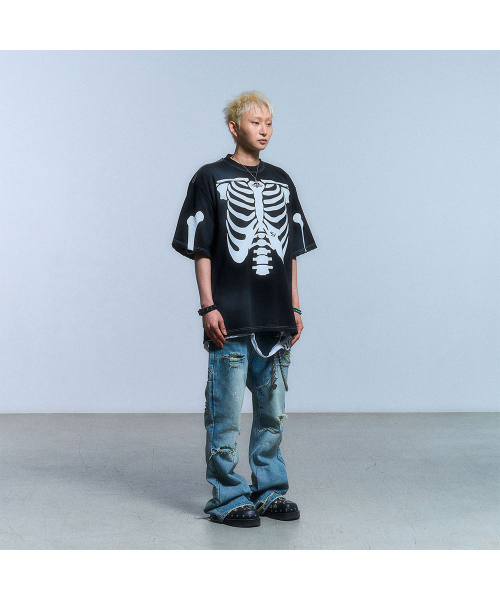 SCHISM INDUCING(スキズムインデューシング)の「RIB CAGE T SHIRT_BLACK(Tシャツ/カットソー・レディース・その他・MEDIUM/LARGE)」の5枚目の写真