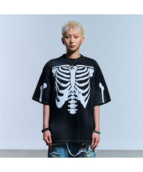 SCHISM INDUCING(スキズムインデューシング)の「RIB CAGE T SHIRT_BLACK(Tシャツ/カットソー・レディース・その他・MEDIUM/LARGE)」の8枚目の写真