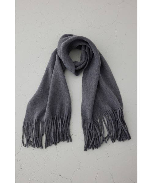 AZUL by moussy（アズールバイマウジー）の「ソフトタッチニットフリンジストール（マフラー・レディース・アイボリー/チャコールグレー/ミント/ピンク・FREE）」の14枚目の写真