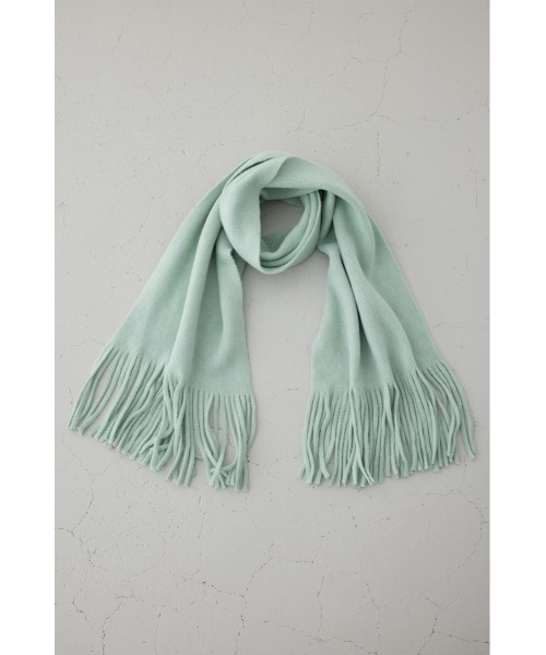 AZUL by moussy（アズールバイマウジー）の「ソフトタッチニットフリンジストール（マフラー・レディース・アイボリー/チャコールグレー/ミント/ピンク・FREE）」の20枚目の写真