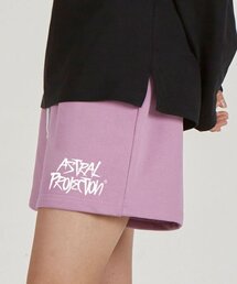 グラフィティレタリングコンフォータブルワッフル裏毛ショートパンツ_バイオレット