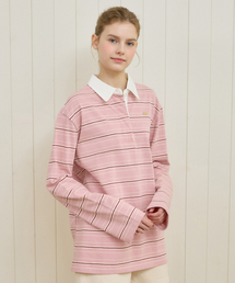 Collar Stripe Over-fit 10s Long Sleeve - Pink