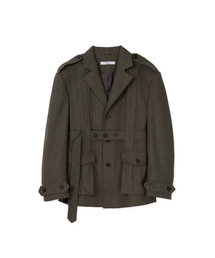 SYNQIA（シンキア）の「ヘリテージヘリンボーンノーフォークジャケットトフグレー（テーラードジャケット）」