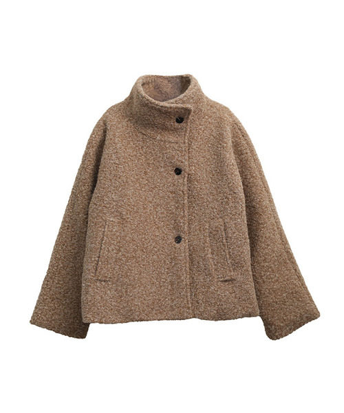 SLOWLOLLI(スローローリ)の「Teddy boucle half coat_3 Colors(トレンチコート・レディース・アイボリー/ブラック/キャメル・FREE)」の3枚目の写真