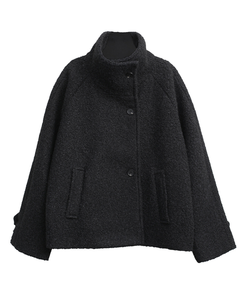 SLOWLOLLI(スローローリ)の「Teddy boucle half coat_3 Colors(トレンチコート・レディース・アイボリー/ブラック/キャメル・FREE)」の2枚目の写真